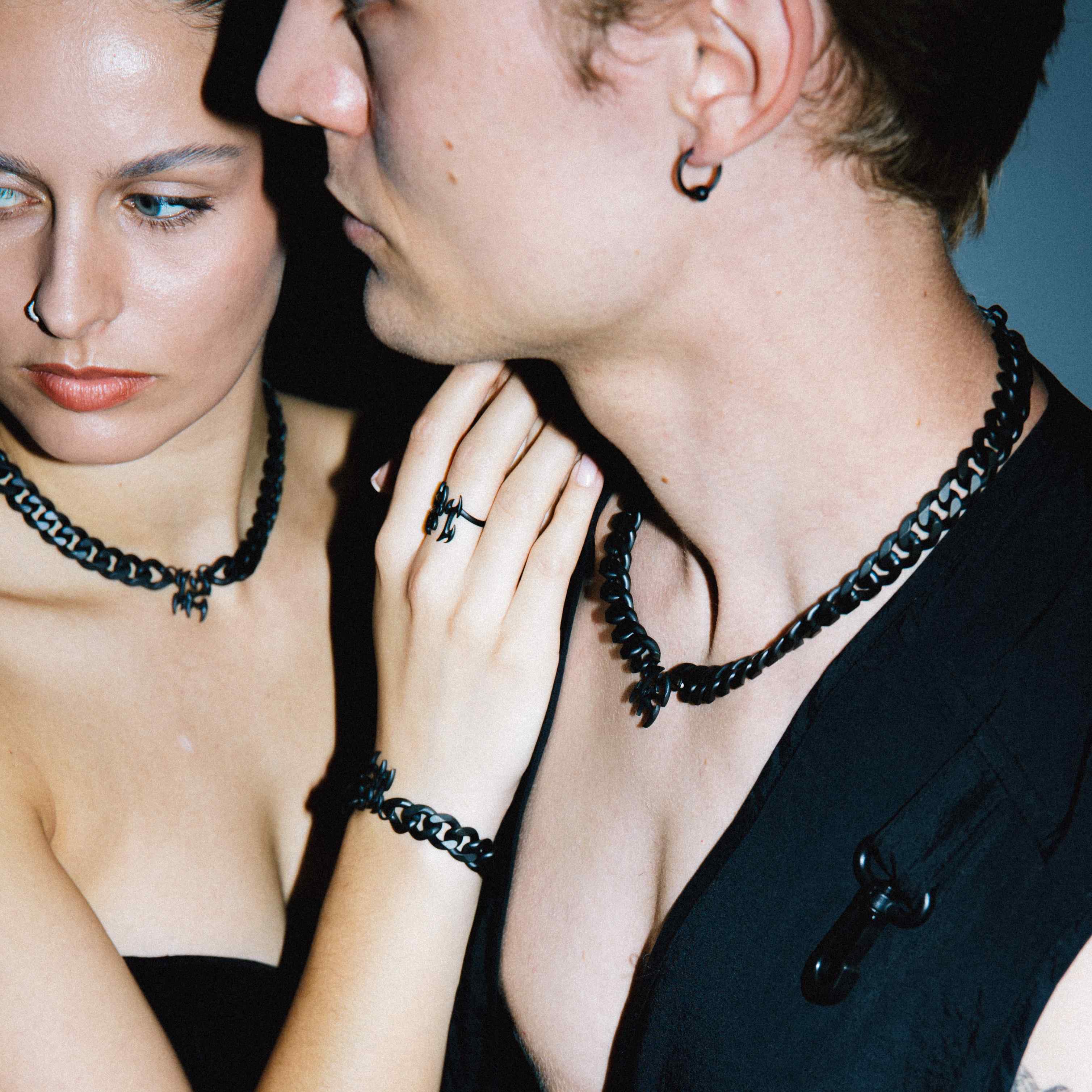 K12 - Black Neo Tribal Cuban Chain - 13MM