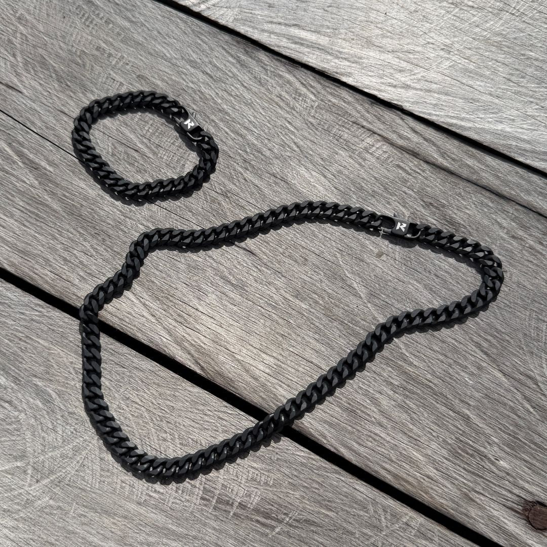 K12 - BLACK CUBAN BRACELET - 8MM