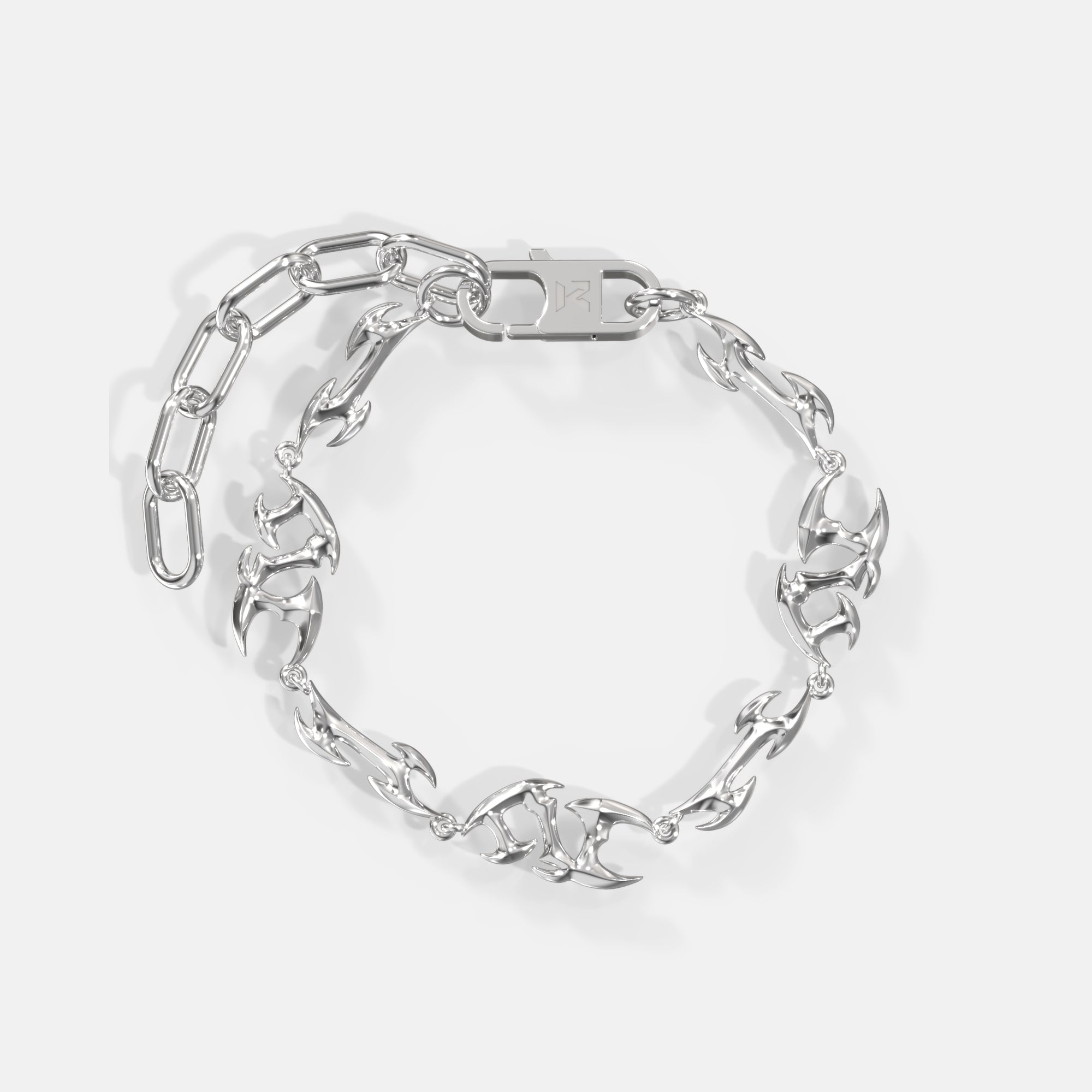 K12 - Silver Neo Tribal Bracelet - 9MM