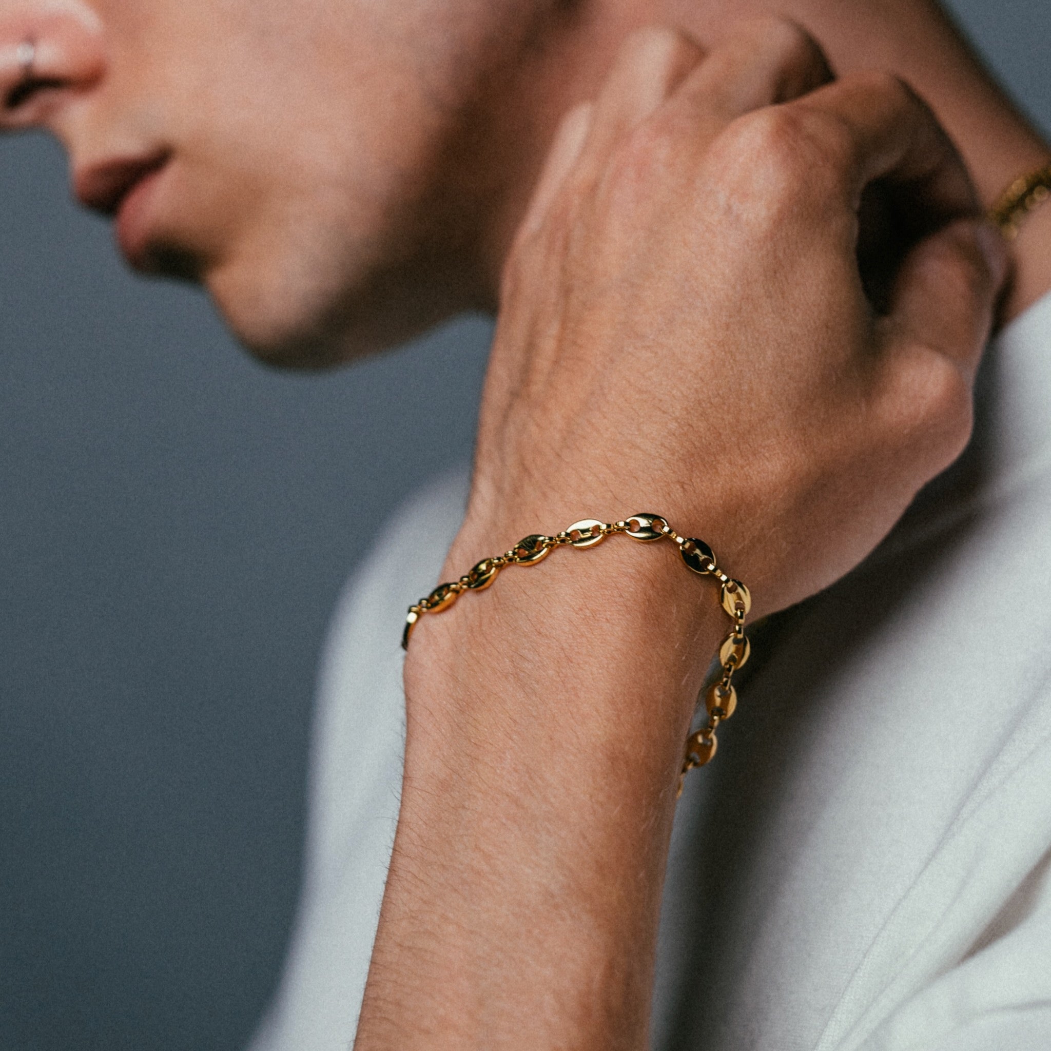 K12 - Gold Coffee Bean Bracelet