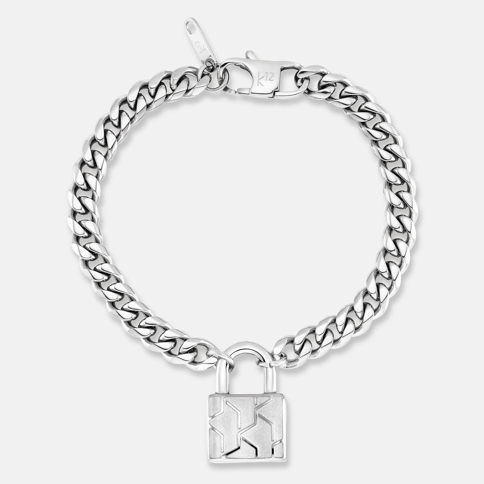 K12 - Silver Steel Lock Bracelet