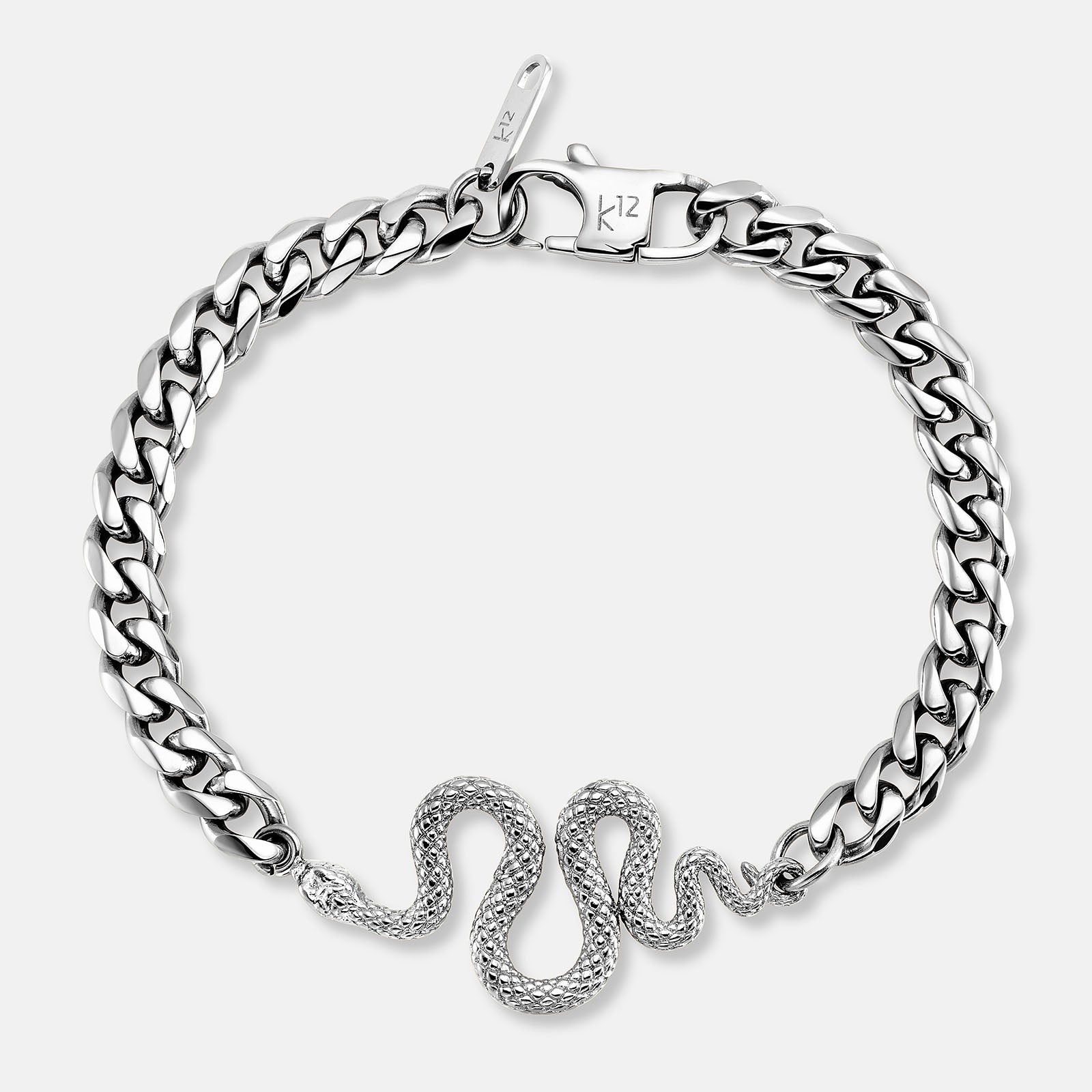 K12 - Silver Steel Viper Bracelet