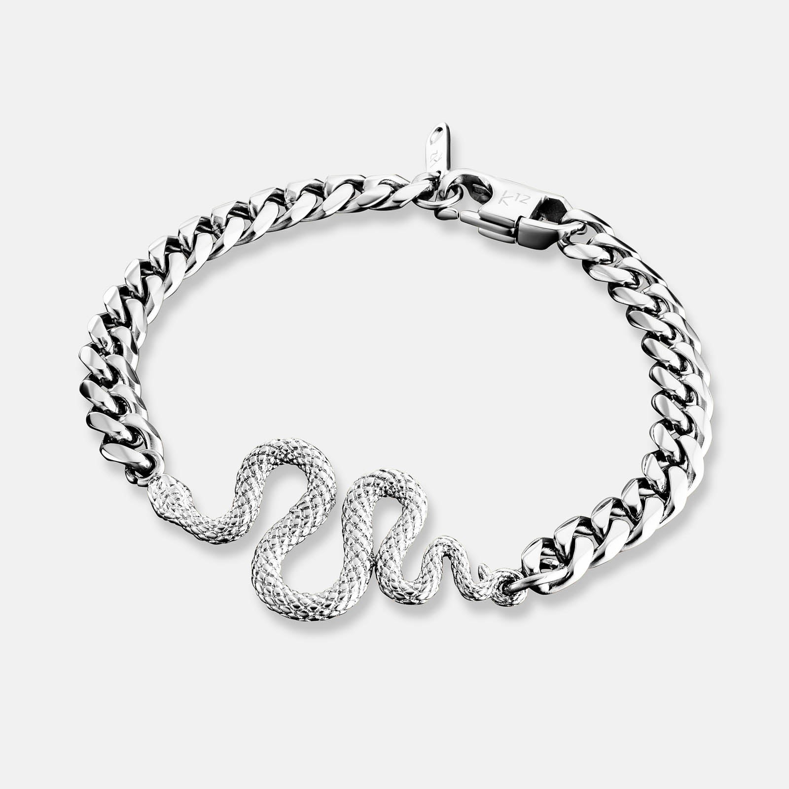 K12 - Silver Steel Viper Bracelet