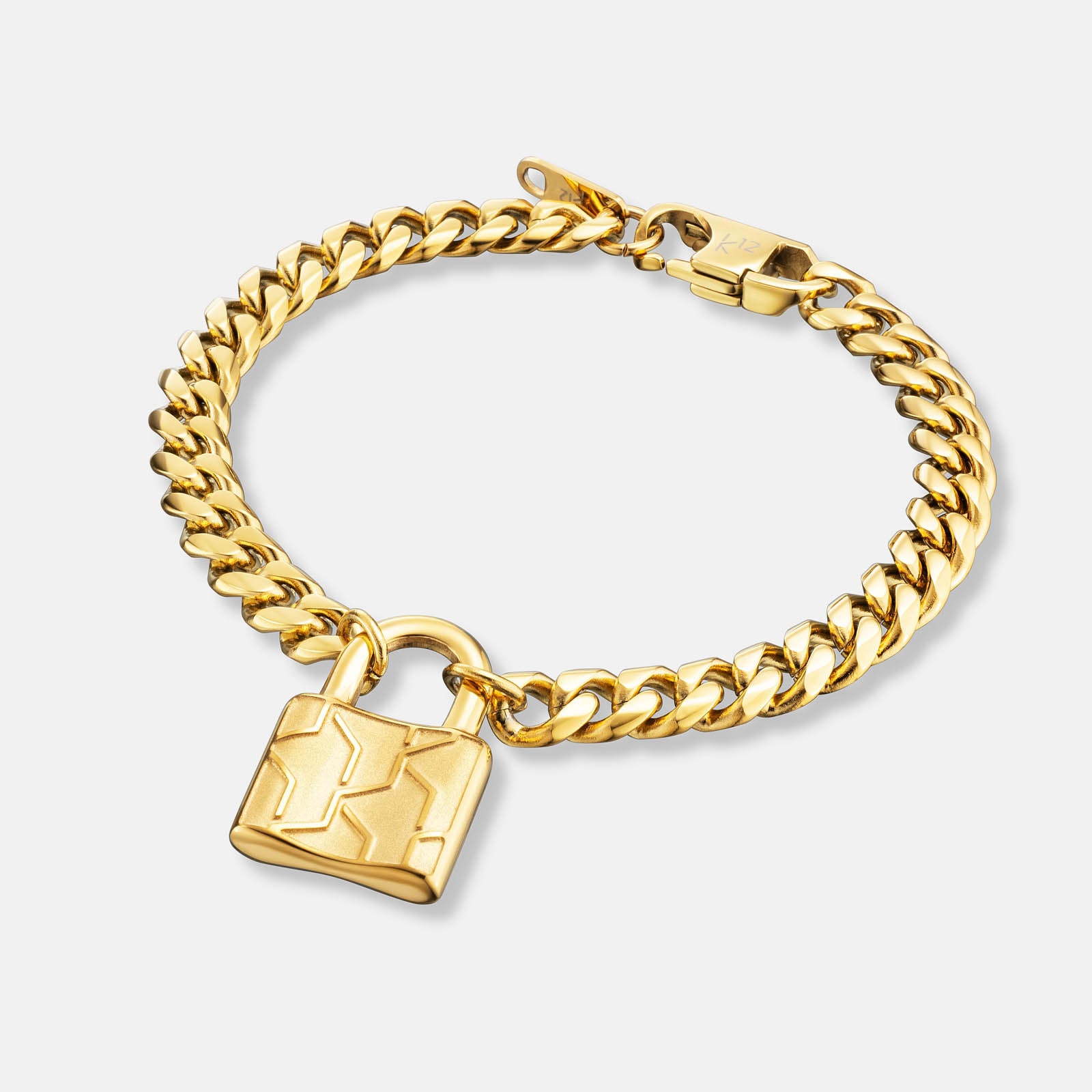 K12 - Gold Steel Lock Bracelet