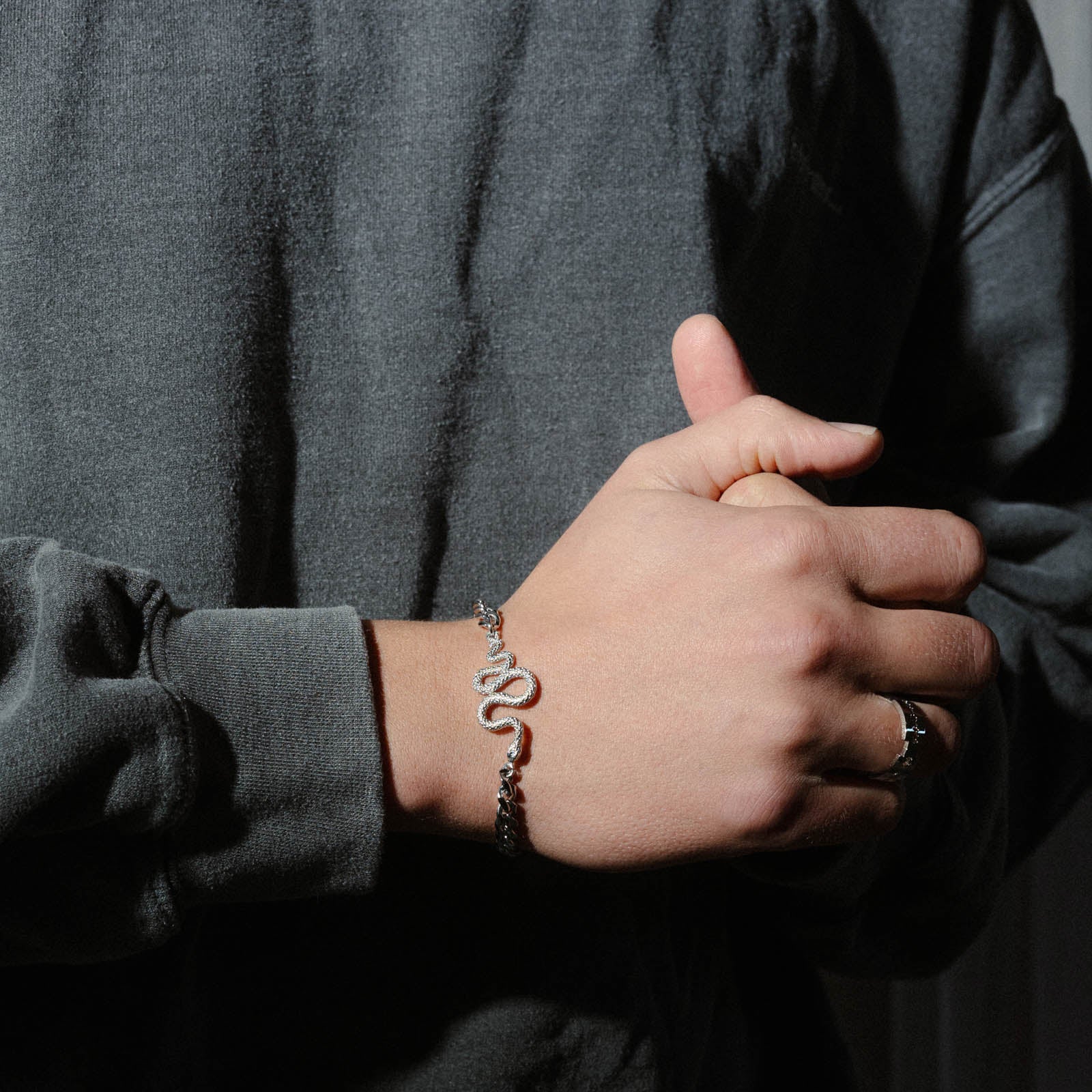 K12 - Silver Steel Viper Bracelet
