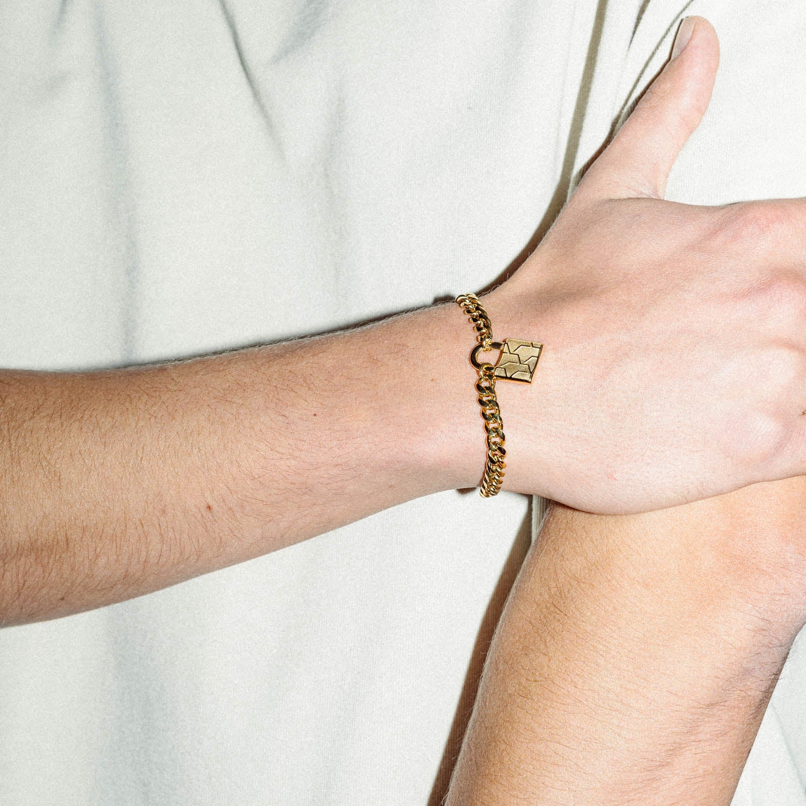 K12 - Gold Steel Lock Bracelet