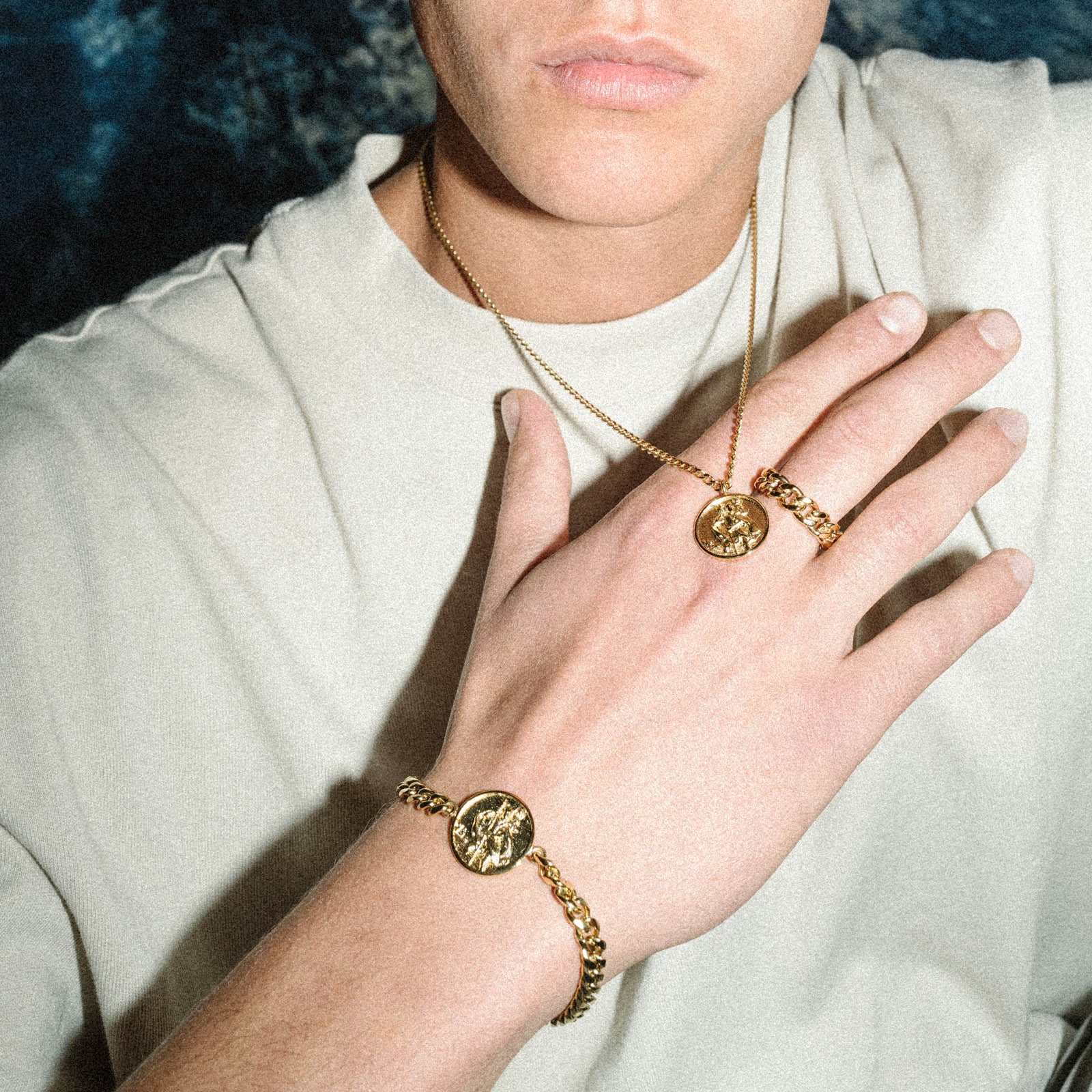 K12 - Gold Christophorus Cuban Bracelet