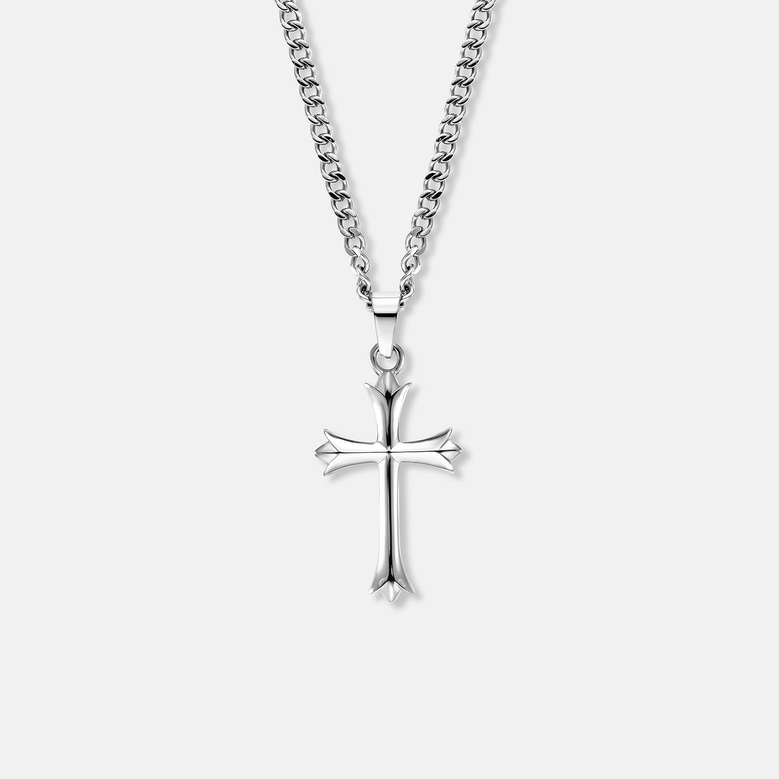 K12 - Silver Vintage Cross Chain