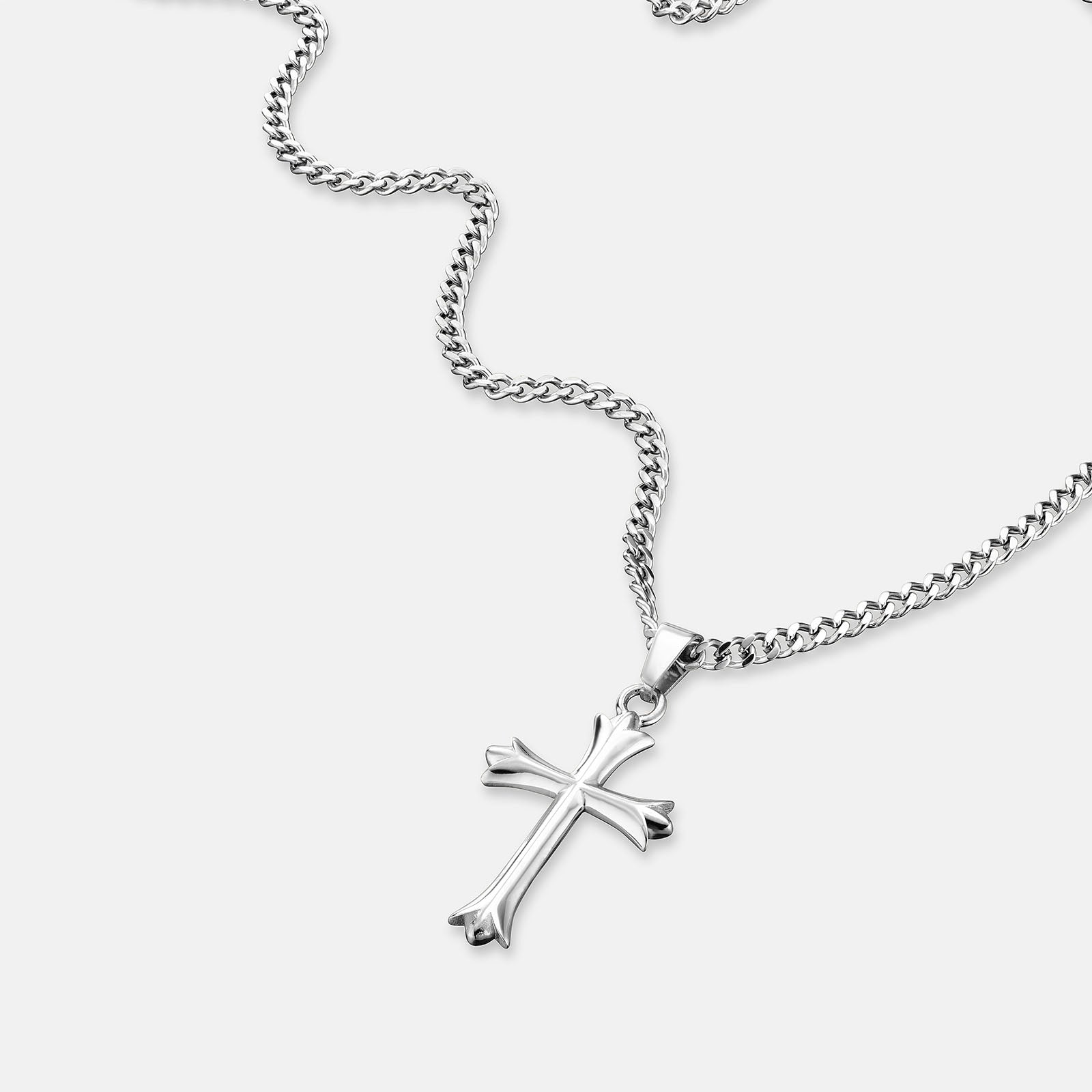 K12 - Silver Vintage Cross Chain