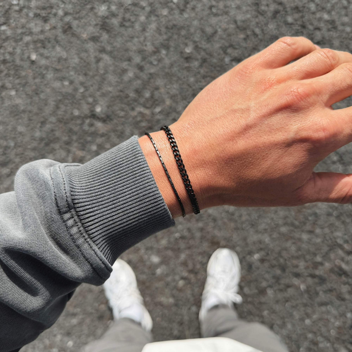 K12 - BLACK CUBAN BRACELET - 4MM