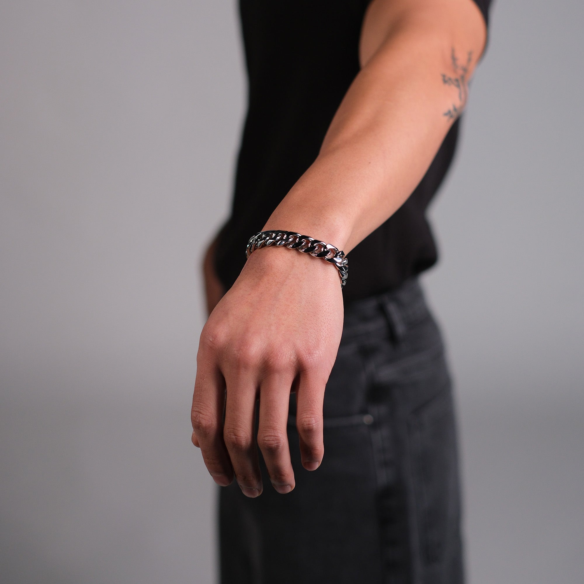 K12 - SILVER CUBAN BRACELET - 13MM